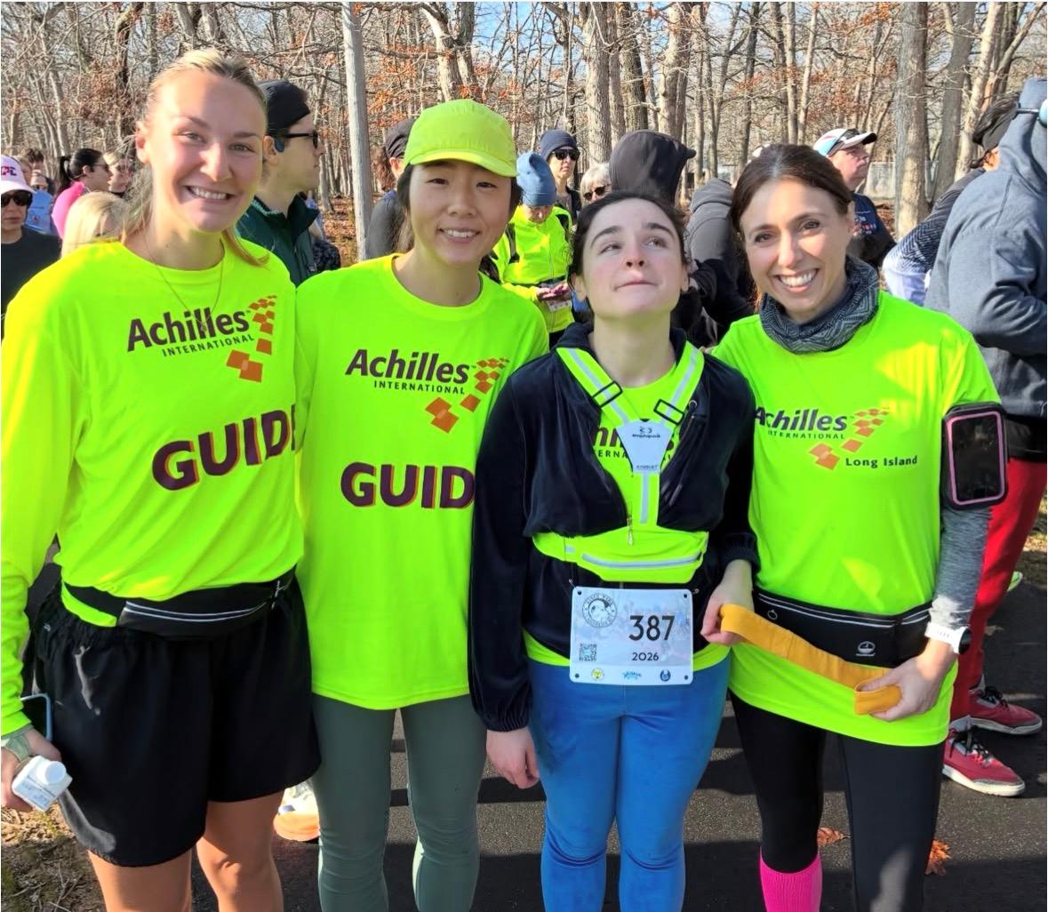 Ivy, Carmela and two Guides after the race