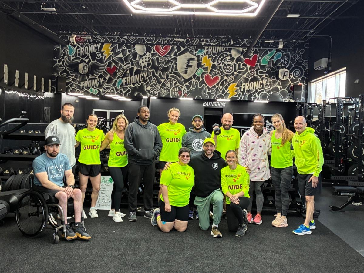 Achilles group shot at the gym