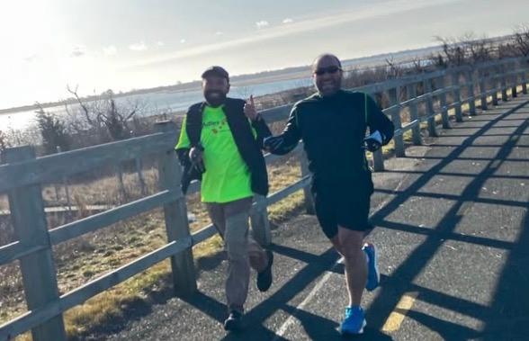 Andrew and Eric running together at Cedar Creek