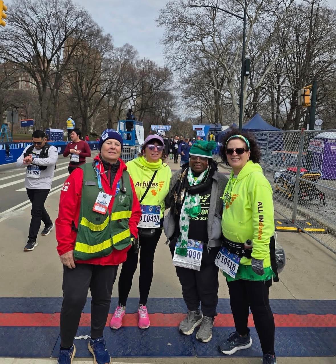 Donna and Debby with friends at the start of the race